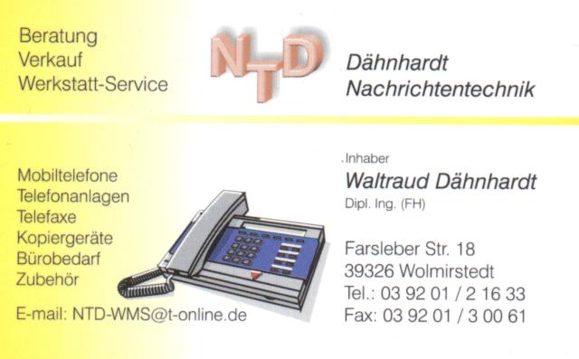 NTD Dähnhardt Nachrichtentechnik Beratung Verkauf Werkstatt Service